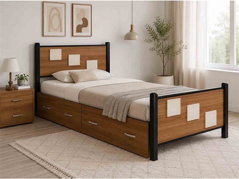 تخت تک نفره فلزی مربعی T142